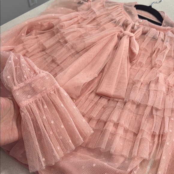 RED Valentino Elegant Pink Ruffled Blouse - Picture 5 of 5